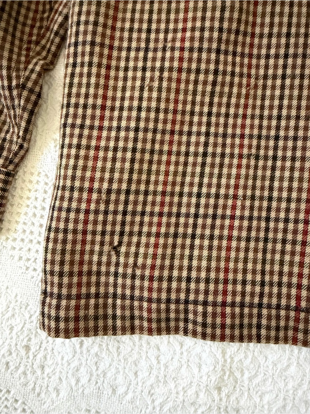 Polo by Ralph Lauren vintage rare Brown Plaid leather  Collar Shirt Jacket - Picture 7 of 7